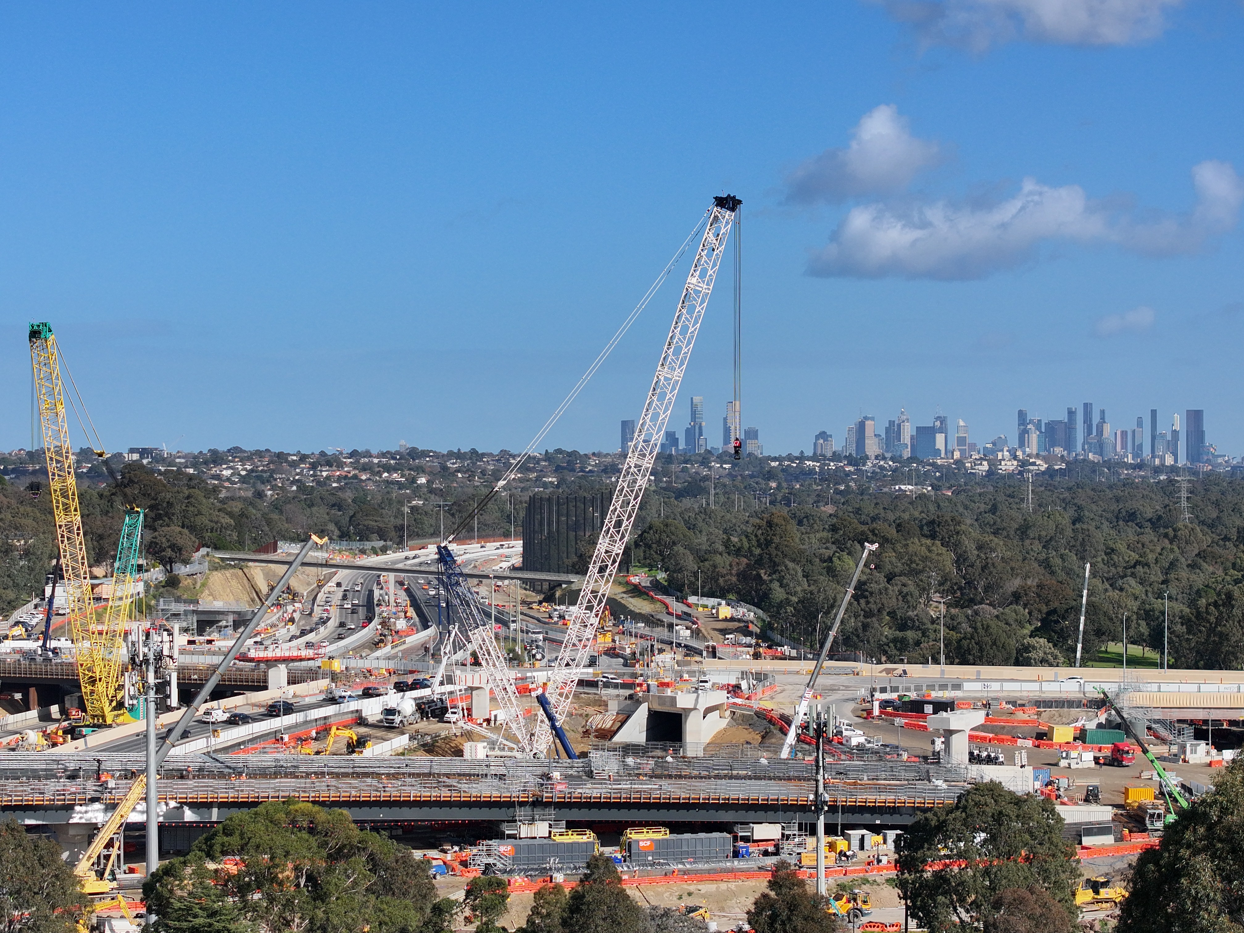 Aerial view of a Melbourne construction site