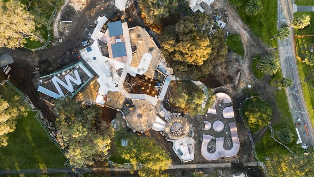 Aerial view of a council facility